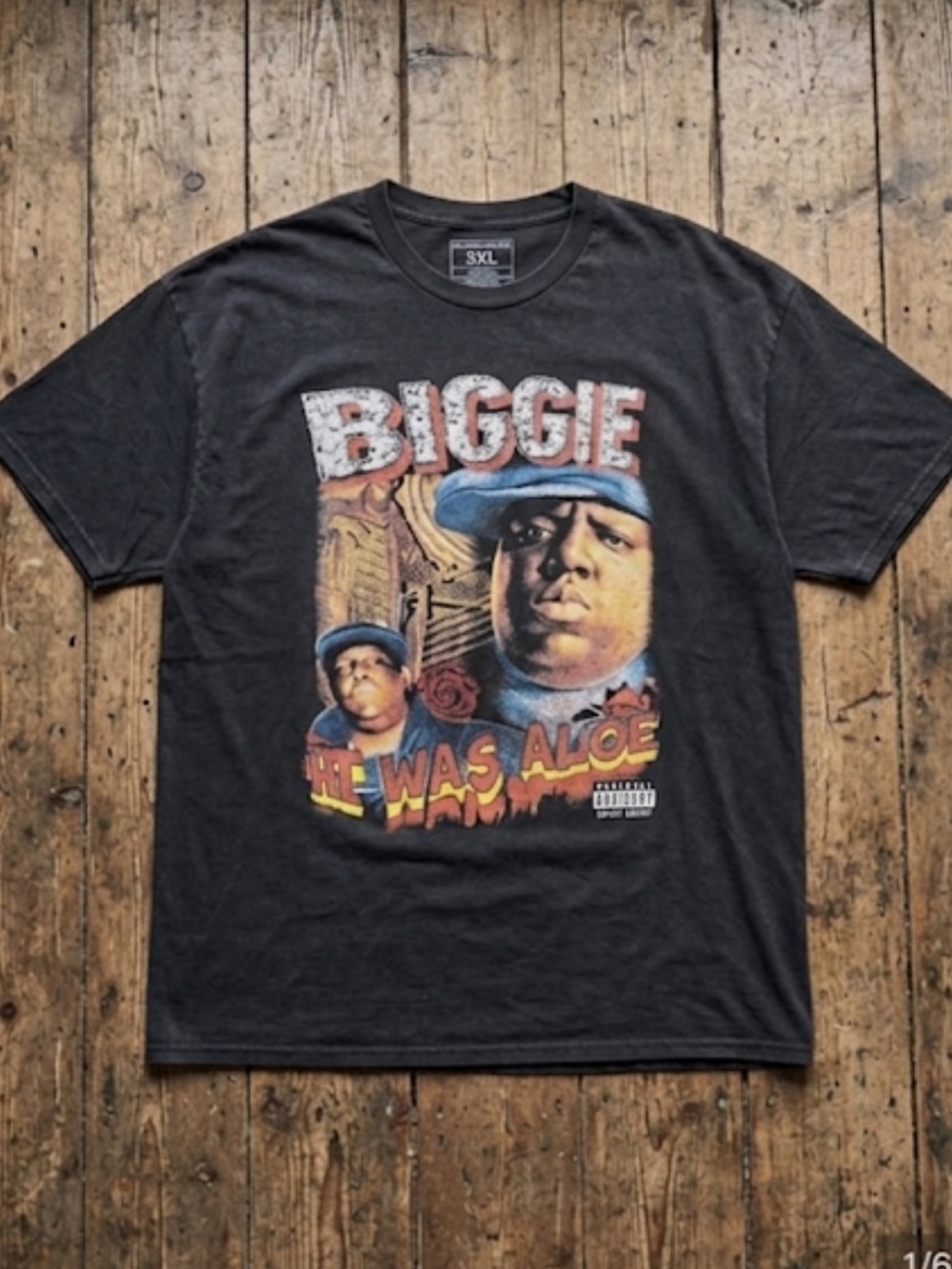 Notorious BIG Black Biggie Graphic T-Shirt Size 3XL